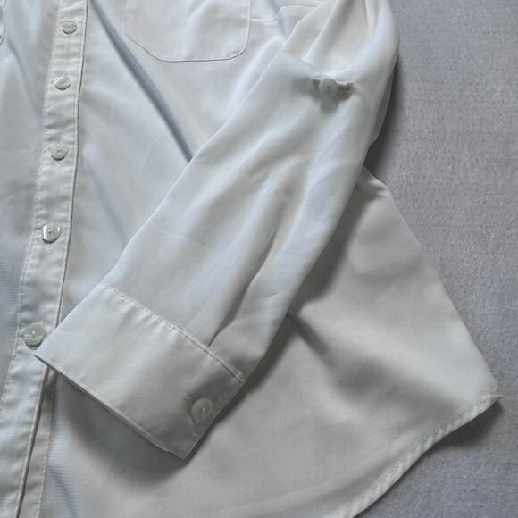 Covington Essentials White Sheer Button-Down Blouse Size Medium - Picture 4 of 4